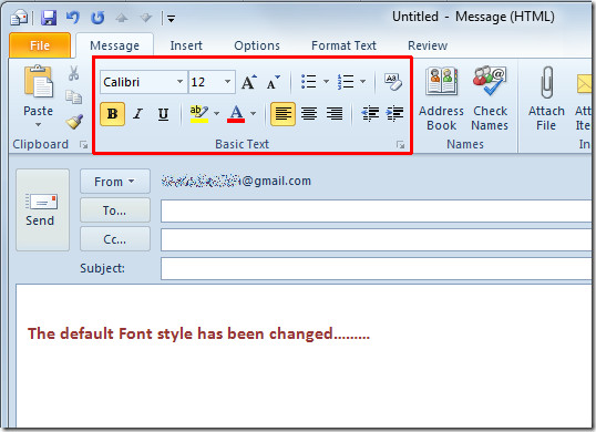 Bold Font Greyed Out In Outlook
